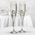 Precious Hearts Toasting Flutes