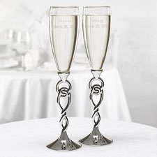 Eternity Knot Toasting Flutes
