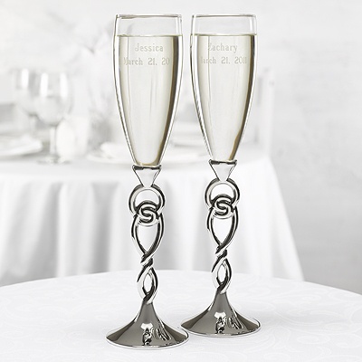Eternity Knot Toasting Flutes