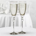Two Hearts Toasting Flutes