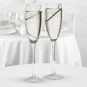 Platinum Swirl Toasting Flutes