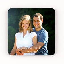 Portrait Personalized Square Photo Coaster Set