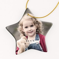 Personalized Porcelain Photo Ornament - Star