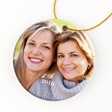 Personalized Porcelain Photo Ornament - Round