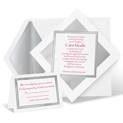 Reflection Bar and Bat Mitzvah Invitation