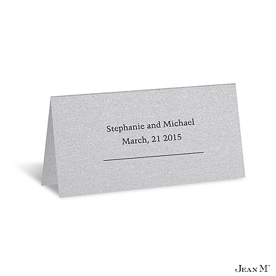 Silver Shimmer Place Card - Personalized
