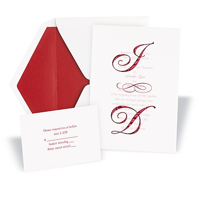 Modern Monogram Wedding Invitation