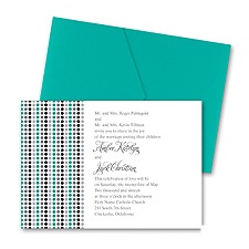 Dotted Stripes Wedding Invitation with Pocket - Stainless