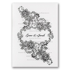 Lacy Damask Wedding Invitation