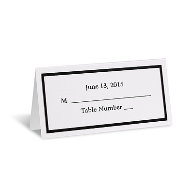 Black Bordered Place Card - Personalized