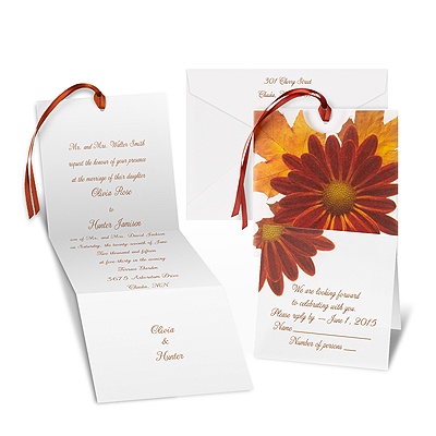 Petite Zinnia Wedding Invitation