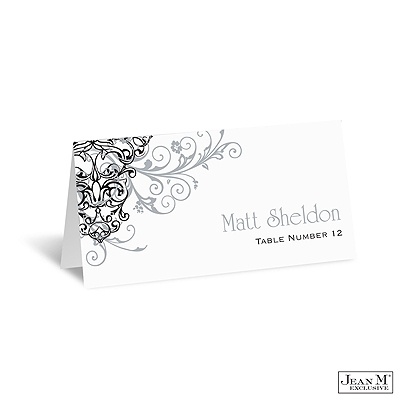 Flowing Filigree Place Card - Stainless