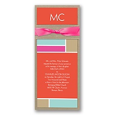 Color Blocks Layered Wedding Invitation - Tea Length