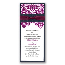 Ikat Damask Layered Wedding Invitation
