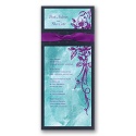Beautiful Bouquet Layered Invitation - Aqua/Grapevine