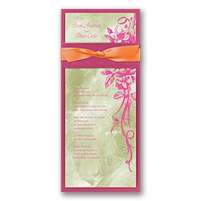 Beautiful Bouquet Layered Wedding Invitation - Fuchsia/Margarita