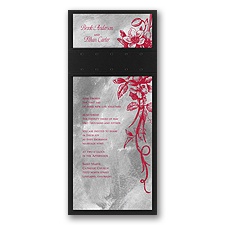 Beautiful Bouquet Layered Wedding Invitation - Merlot/Pewter