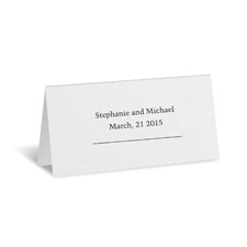 White Shimmer Place Card - Personalized
