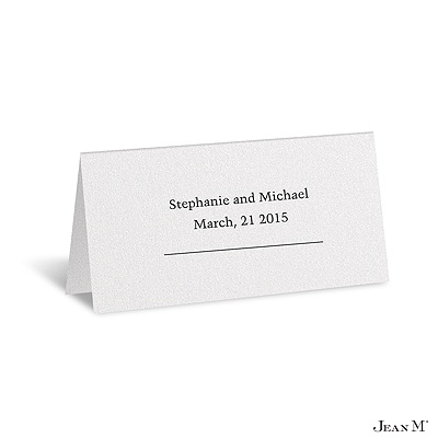 White Shimmer Place Card - Personalized