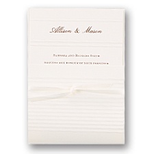 Pinstripe Wedding Invitation with Pocket