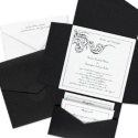 Elaborate Black Pocket Wedding Invitation
