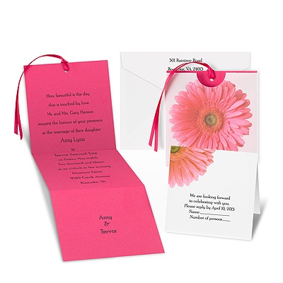 Petite Gerbera Daisy Wedding Invitation