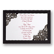 Black Lace Wedding Invitation