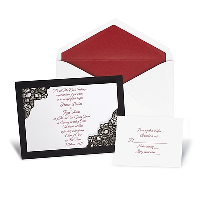 Black Lace Wedding Invitation