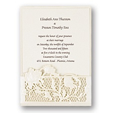 Rose Lattice Wedding Invitation