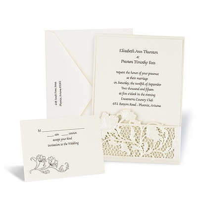 Rose Lattice Wedding Invitation