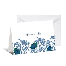 Peacock Filigree Note Card and Envelope