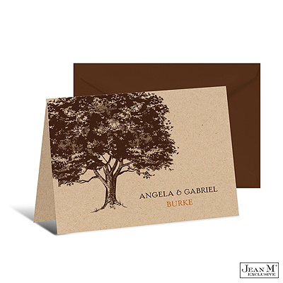 Leafy Tree Note Card and Envelope - Kraft Paper