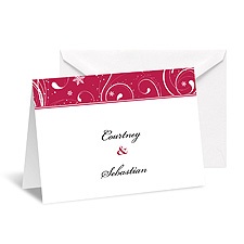 Snowflake Flourishes Note Card and Envelope - Merlot