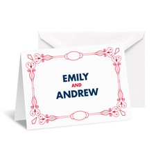 Classic Type Note Card and Envelope - Cherry