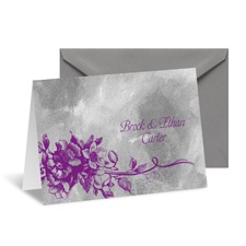 Beautiful Bouquet Note Card and Envelope - Grapevine/Pewter