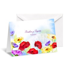 Watercolor Garden Note Card and Envelope