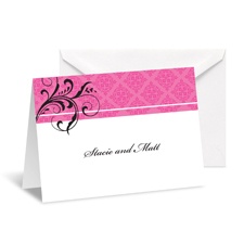 Fine Flourishes Note Card and Envelope - Fuchsia