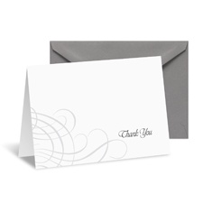 Swirling Filigree Note Card and Envelope - Black