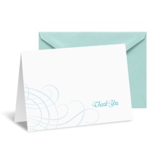 Swirling Filigree Note Card and Envelope - Palm