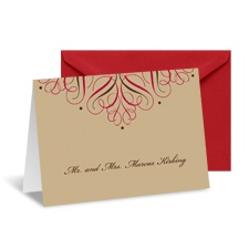 Mod Medallion Note Card and Envelope - Merlot