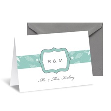 Leafy Monogram Note Card and Envelope