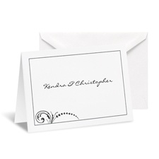 Elaborate Black Note Card and Envelope