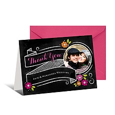 Chalkboard Banner Photo Thank You Card
