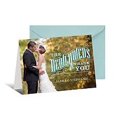 Newlyweds Photo Thank You Card - Horizontal