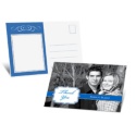 Colorful Crest Photo Thank You Postcard - Blue