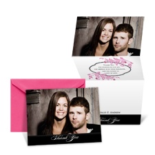Colorful Flourishes Photo Thank You Card - Bubble Gum
