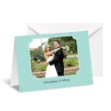 Soft Damask Photo Thank You Card - Aqua
