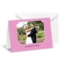 Soft Damask Photo Thank You Card - Bubble Gum