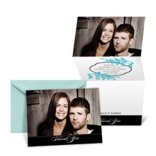 Colorful Flourishes Photo Thank You Card - Poolside