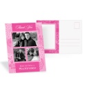 Bright Floral Photo Thank You Postcard - Fuchsia